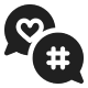 icons captions and hashtags